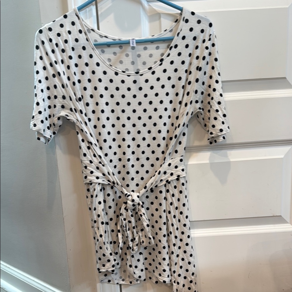 Polka Dot Tie-Front Top Maternity